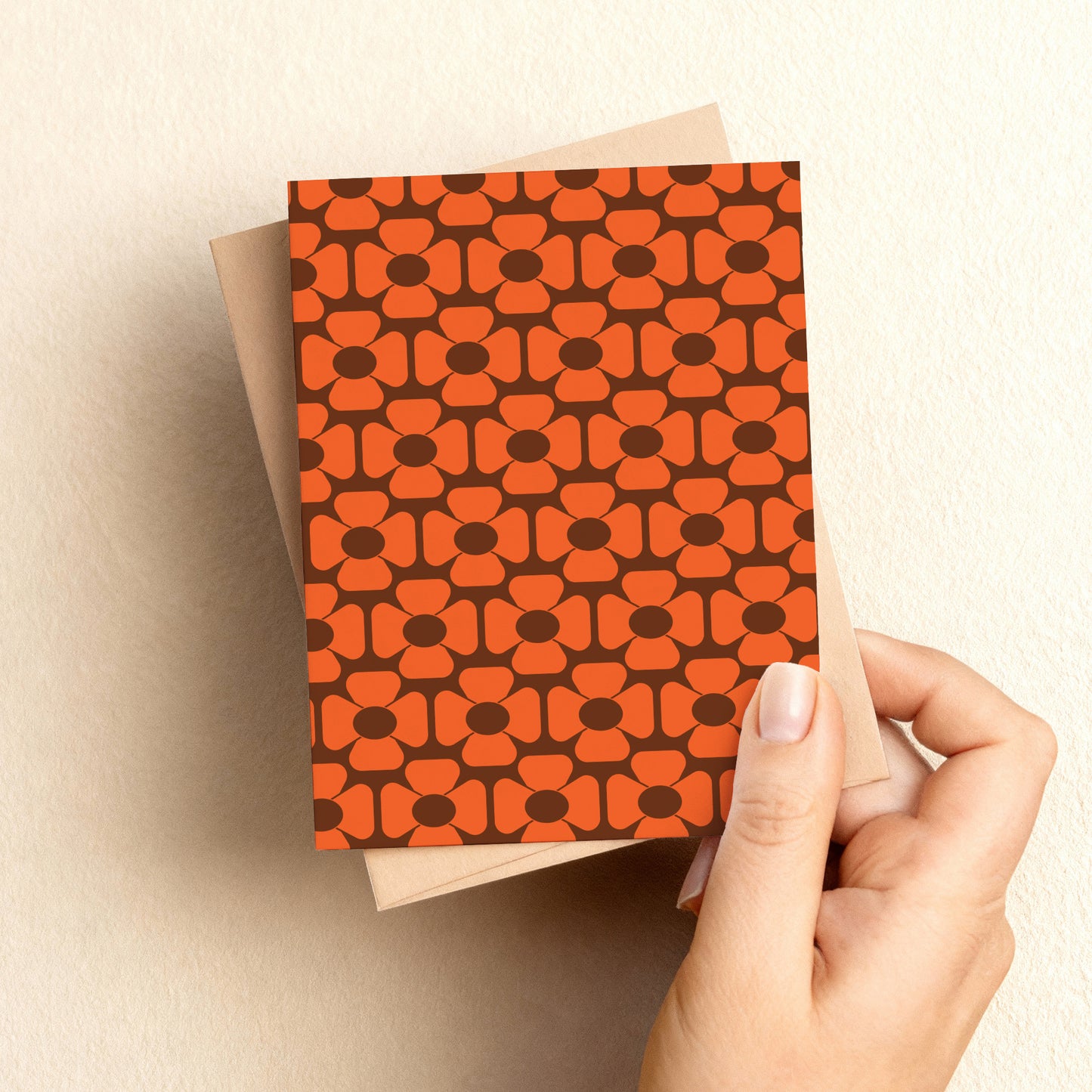 Brown and Orange Flowers Art Card