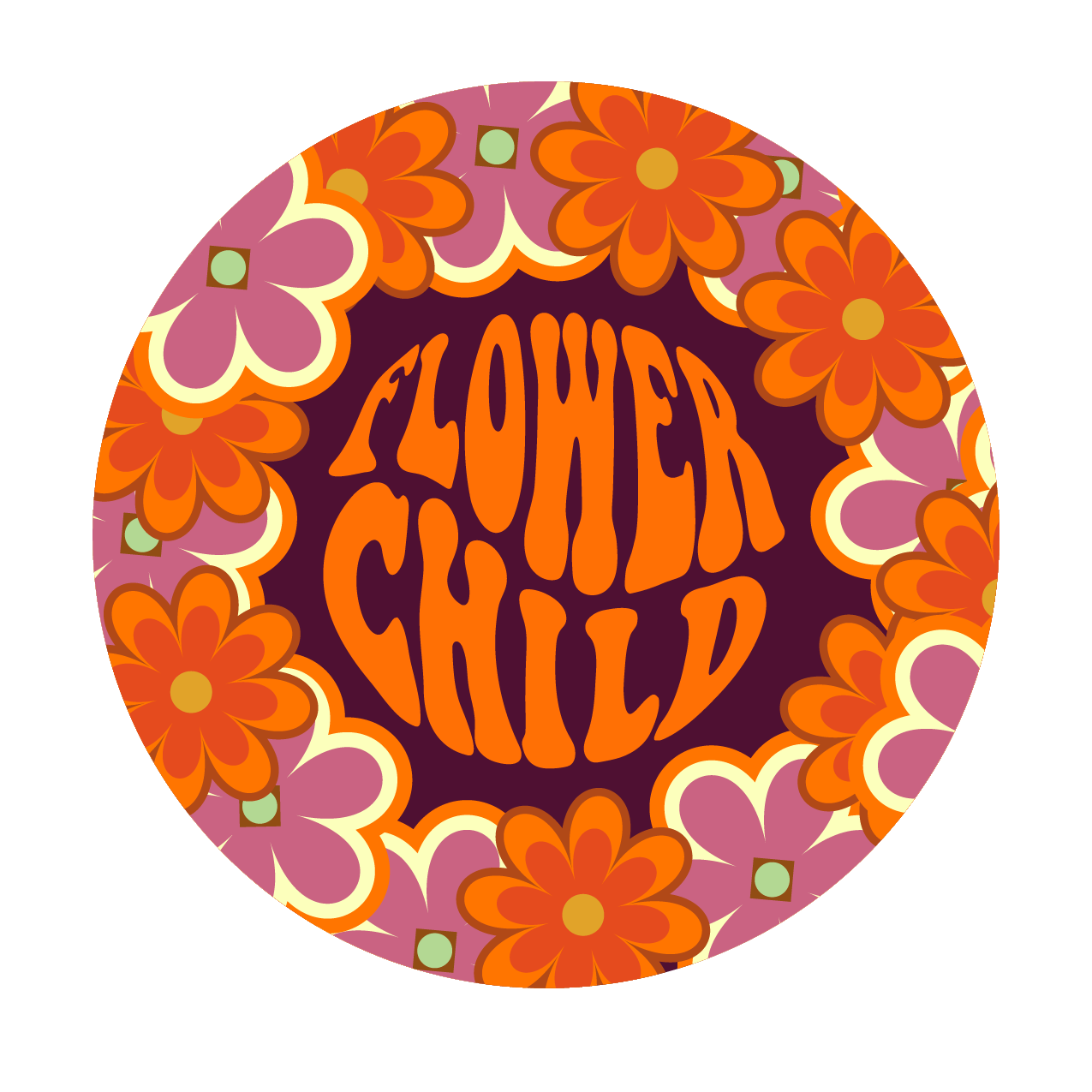 Flower Child Purple Bumper Sticker