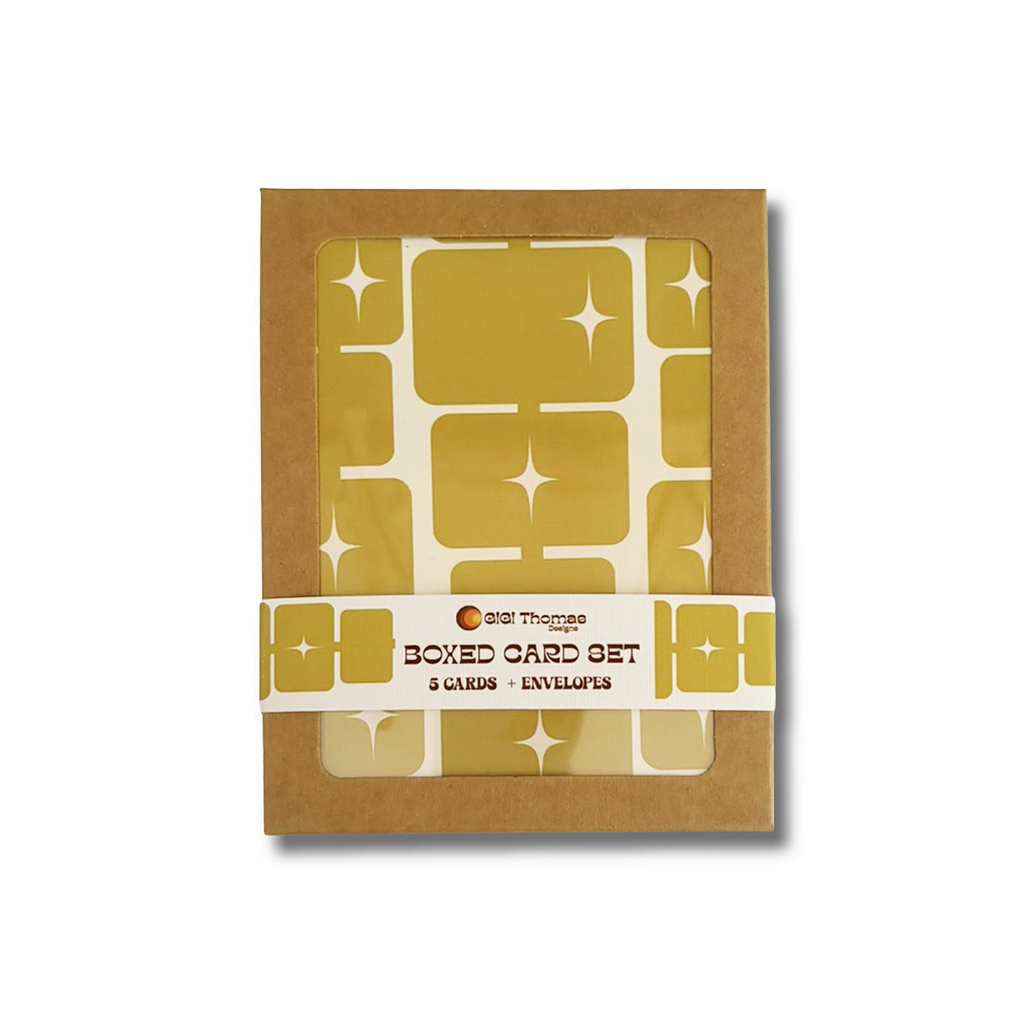 Retro Boxed Card Set - Green Squares
