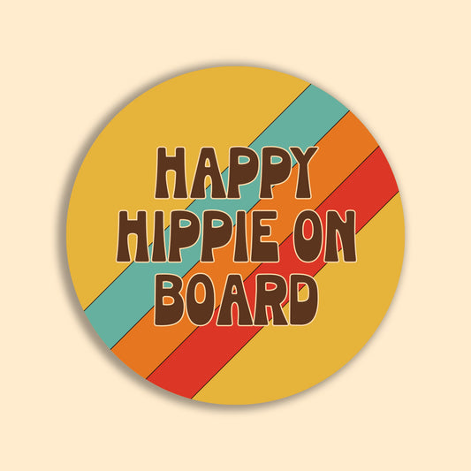 Happy Hippie On Board Sticker