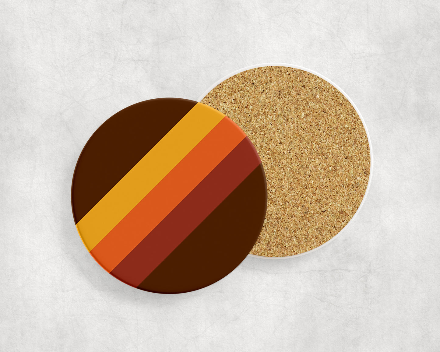Orange and Brown Lines Coaster