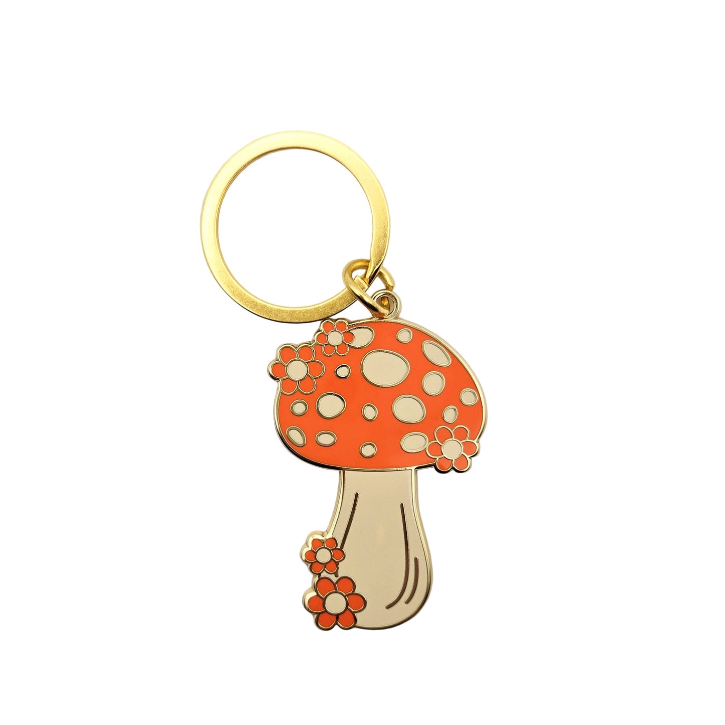Orange Mushroom Keychain