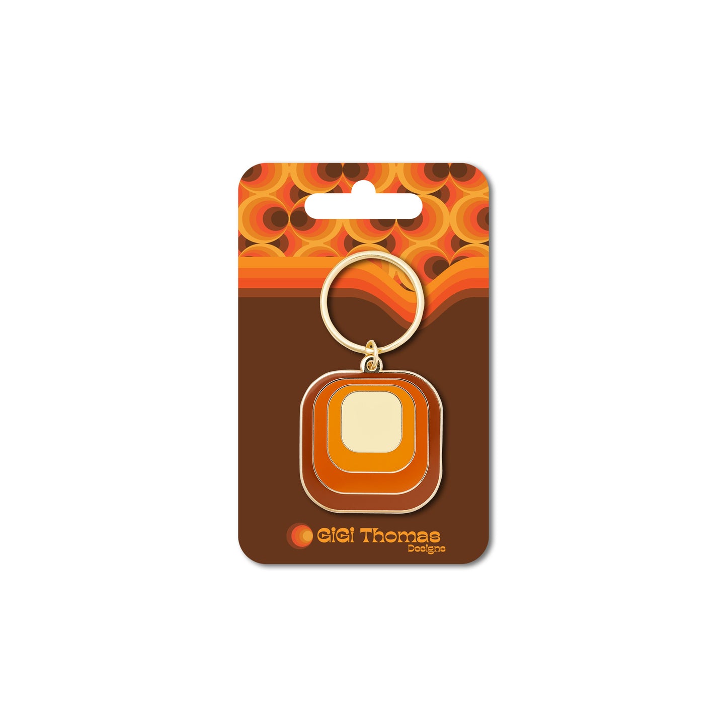 Orange Squares Keychain