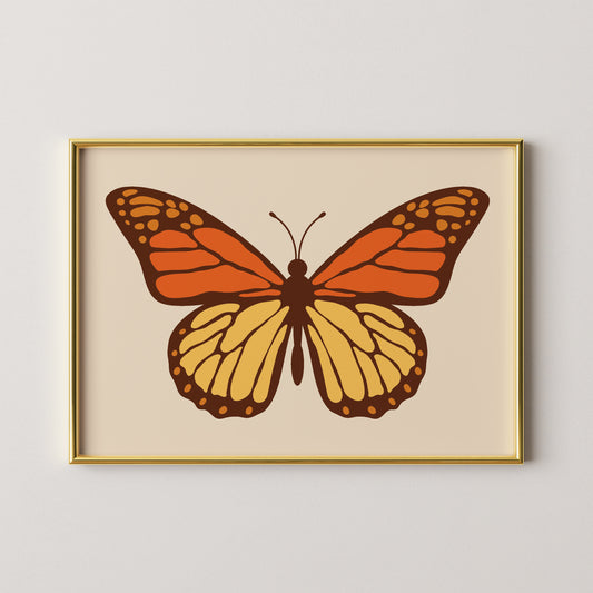 Orange and Yellow Butterfly Print
