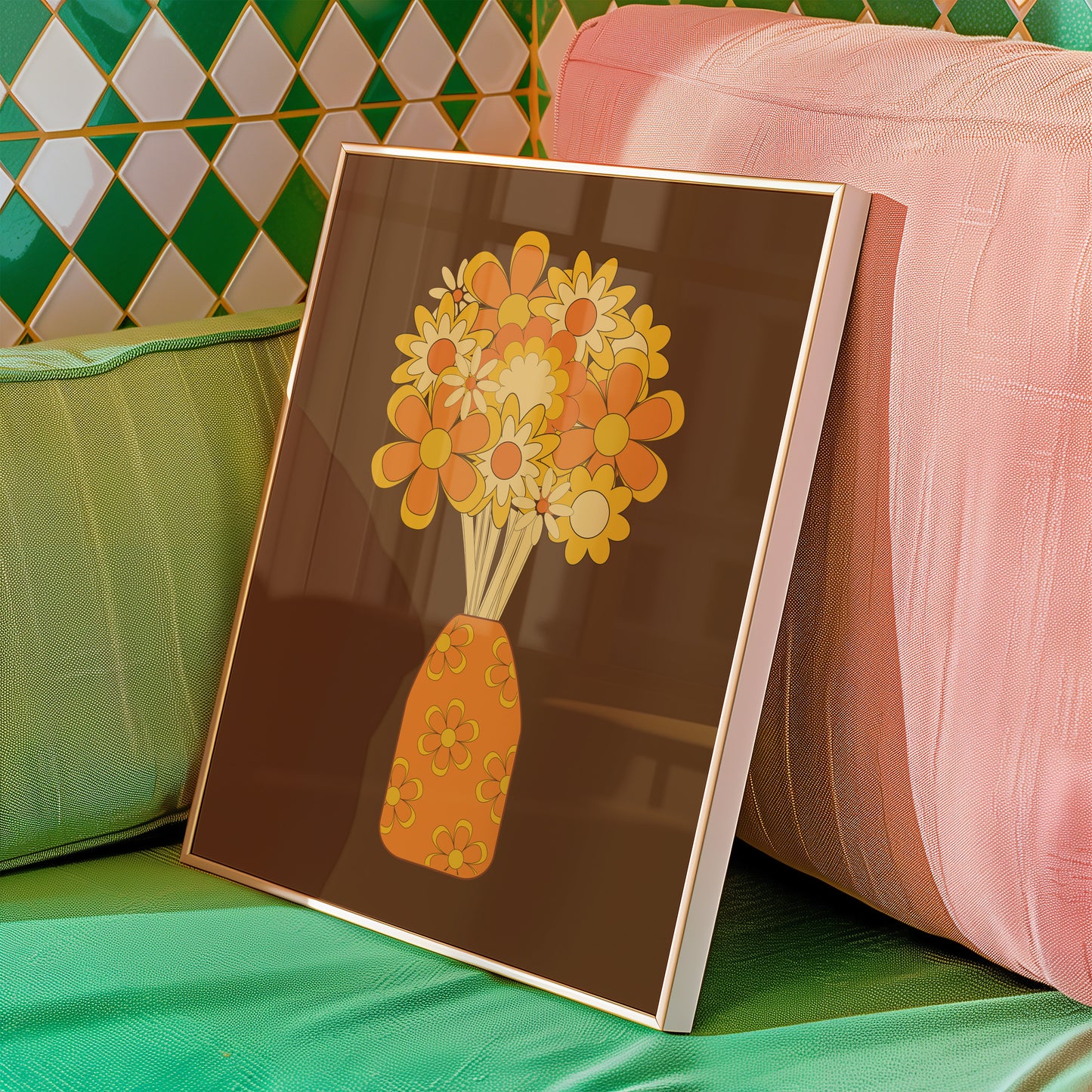 Orange Flowers Print