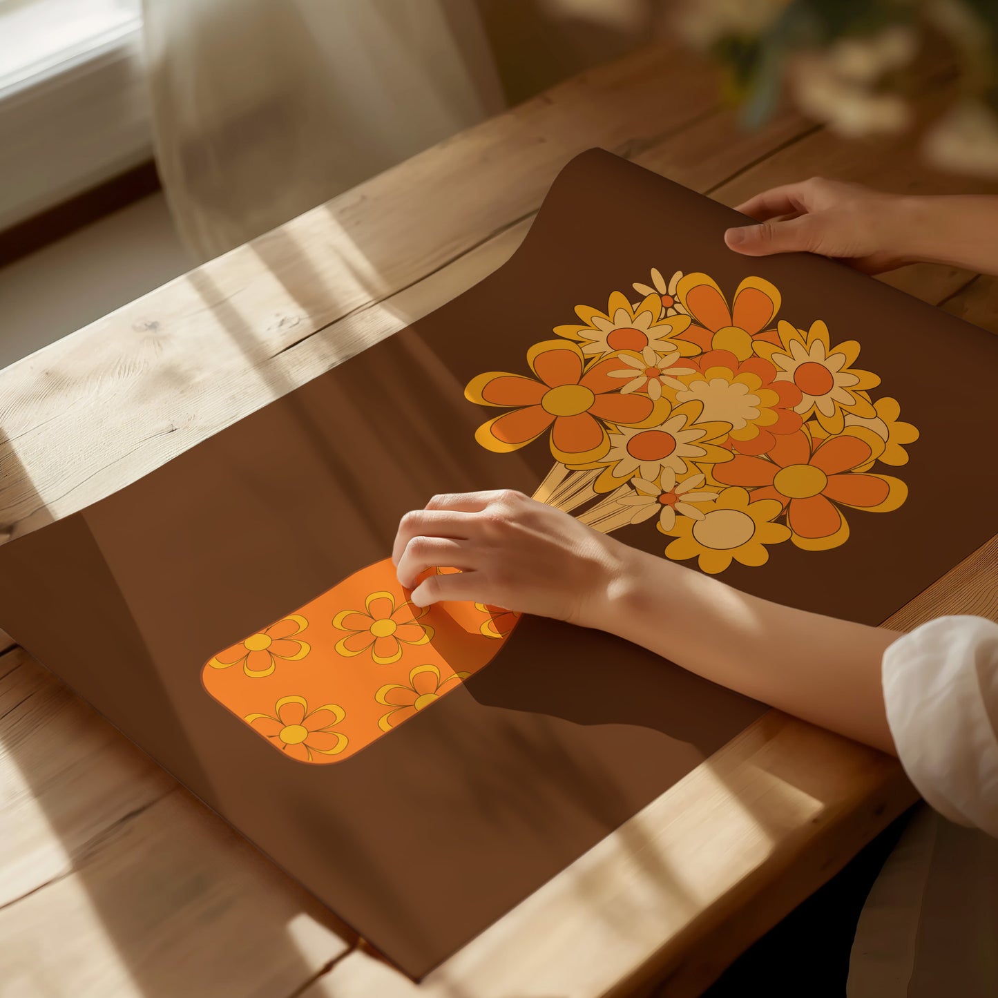Orange Flowers Print