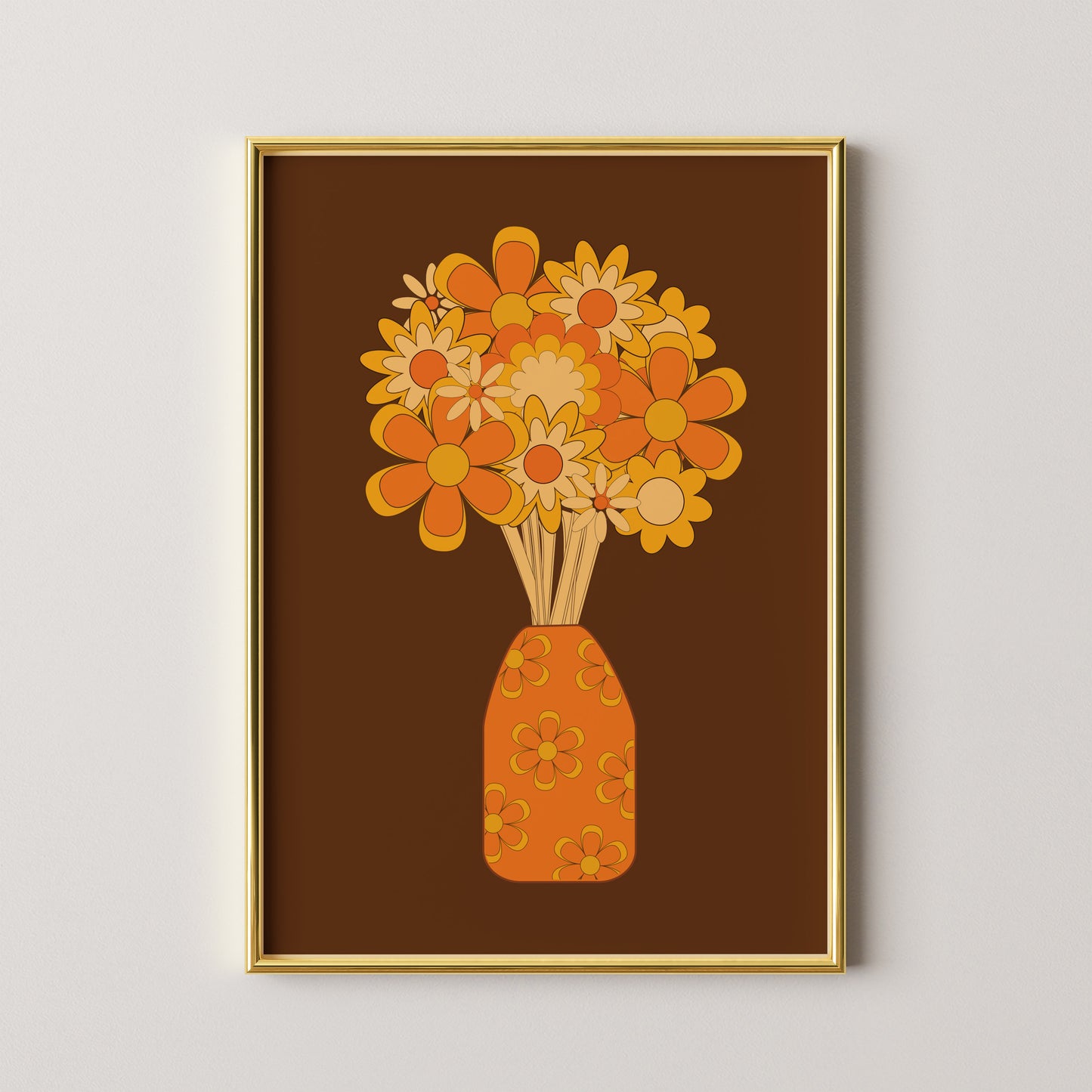 Orange Flowers Print