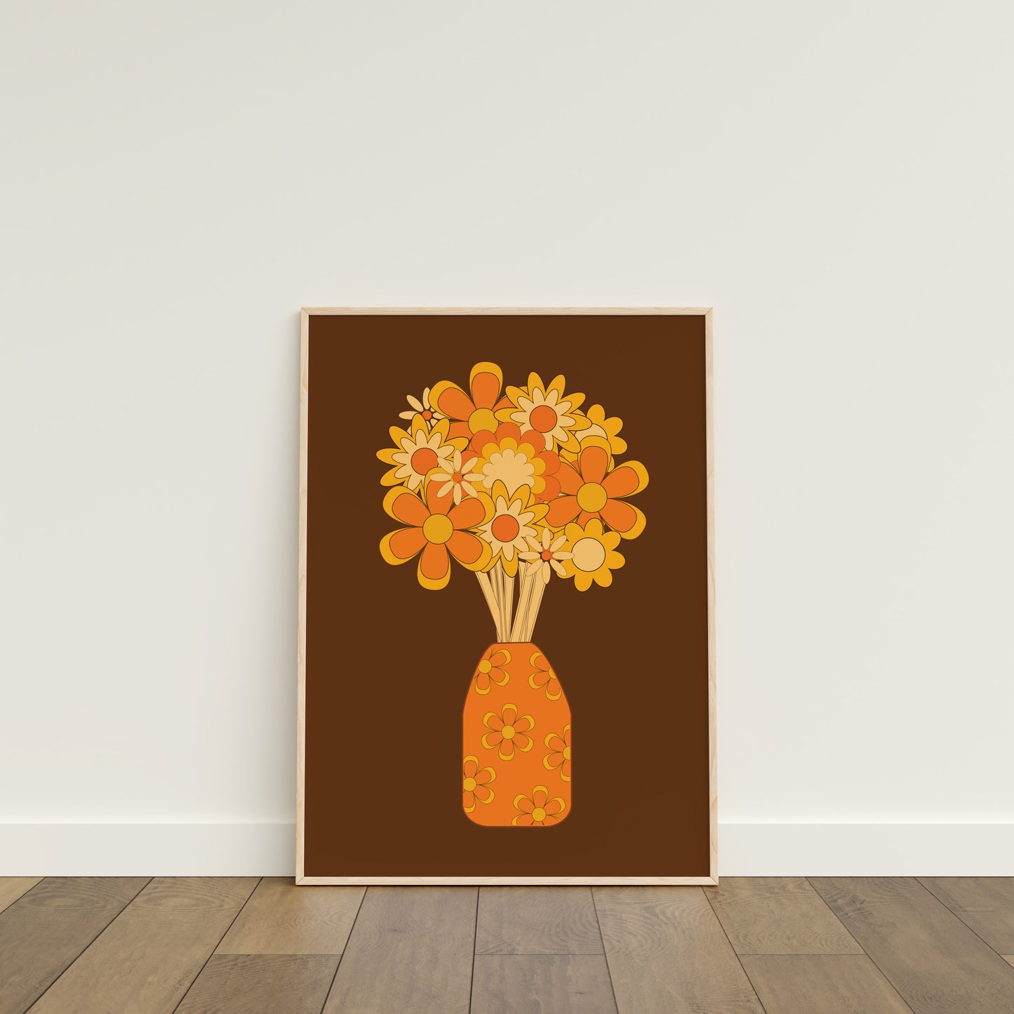 Orange Flowers Print