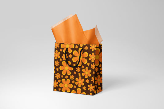 Orange Flowers Gift Bag