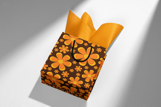 Orange Flowers Gift Bag