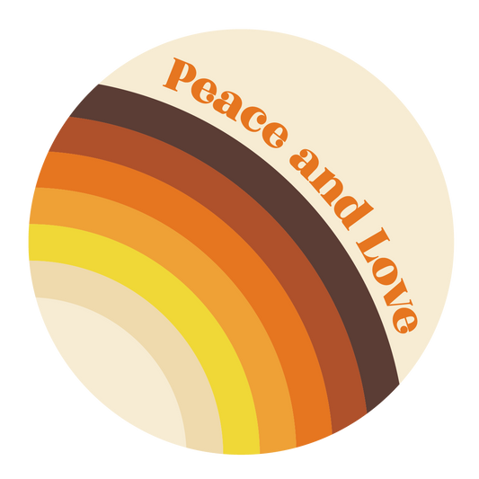 Peace and Love Bumper Sticker
