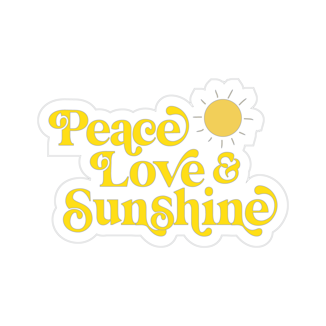 Peace Love & Sunshine Bumper Sticker