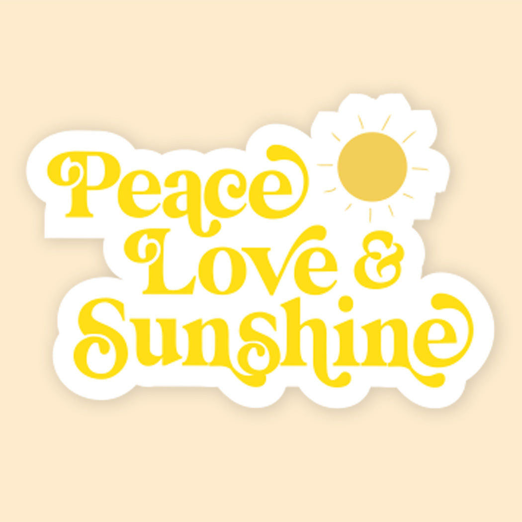 Peace Love & Sunshine Bumper Sticker