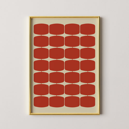 Red Squares Print