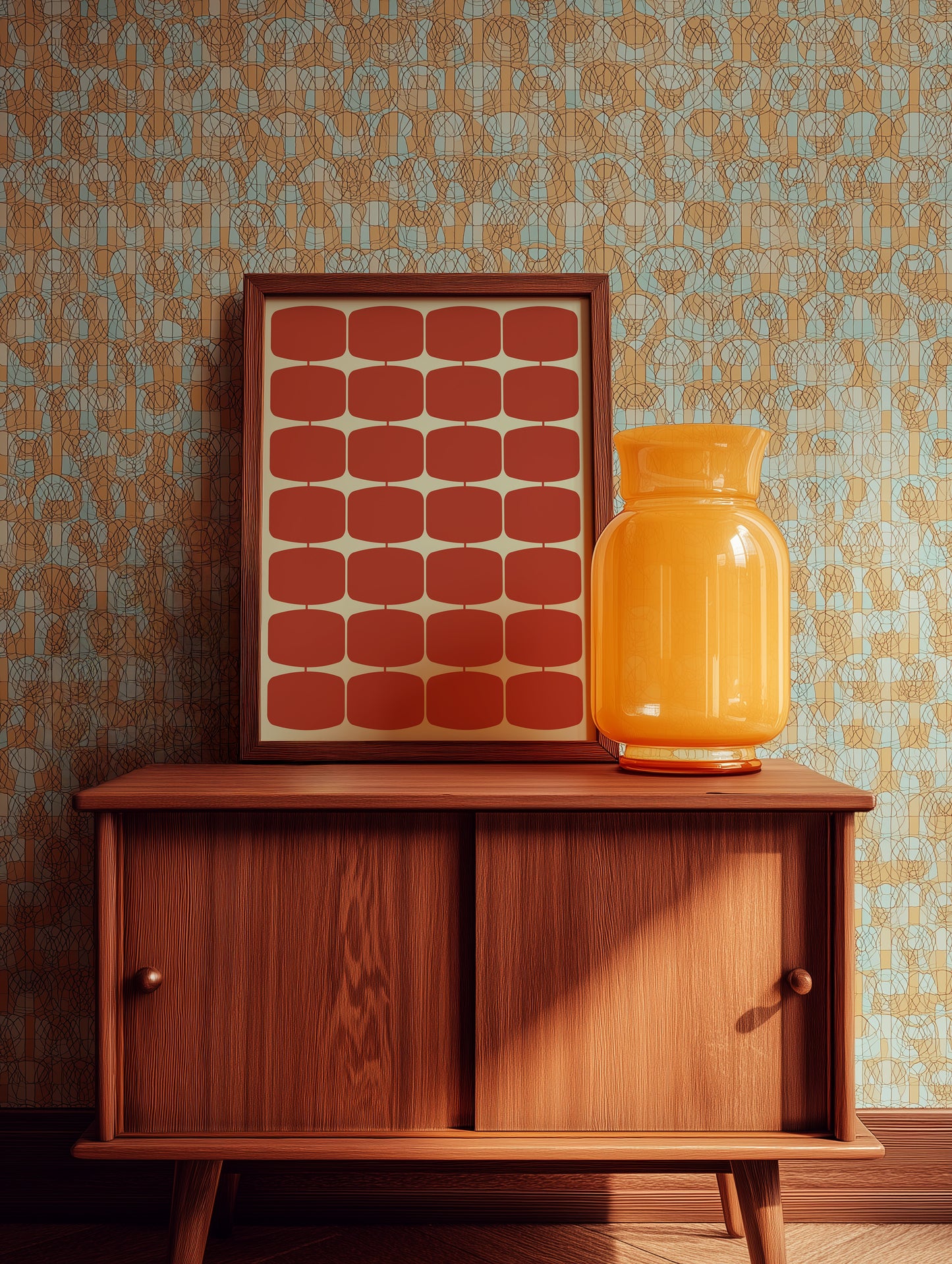 Red Squares Print