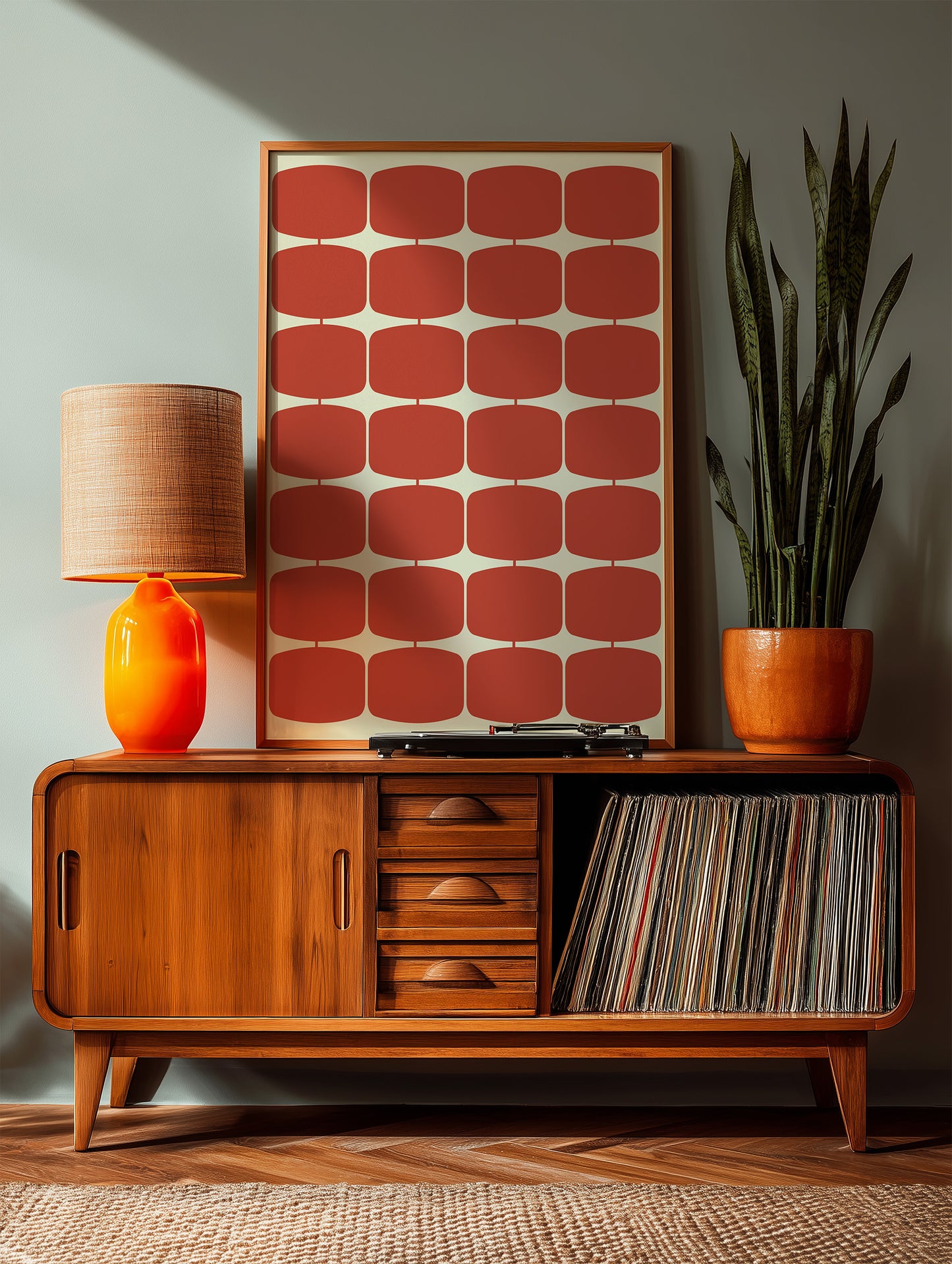 Red Squares Print