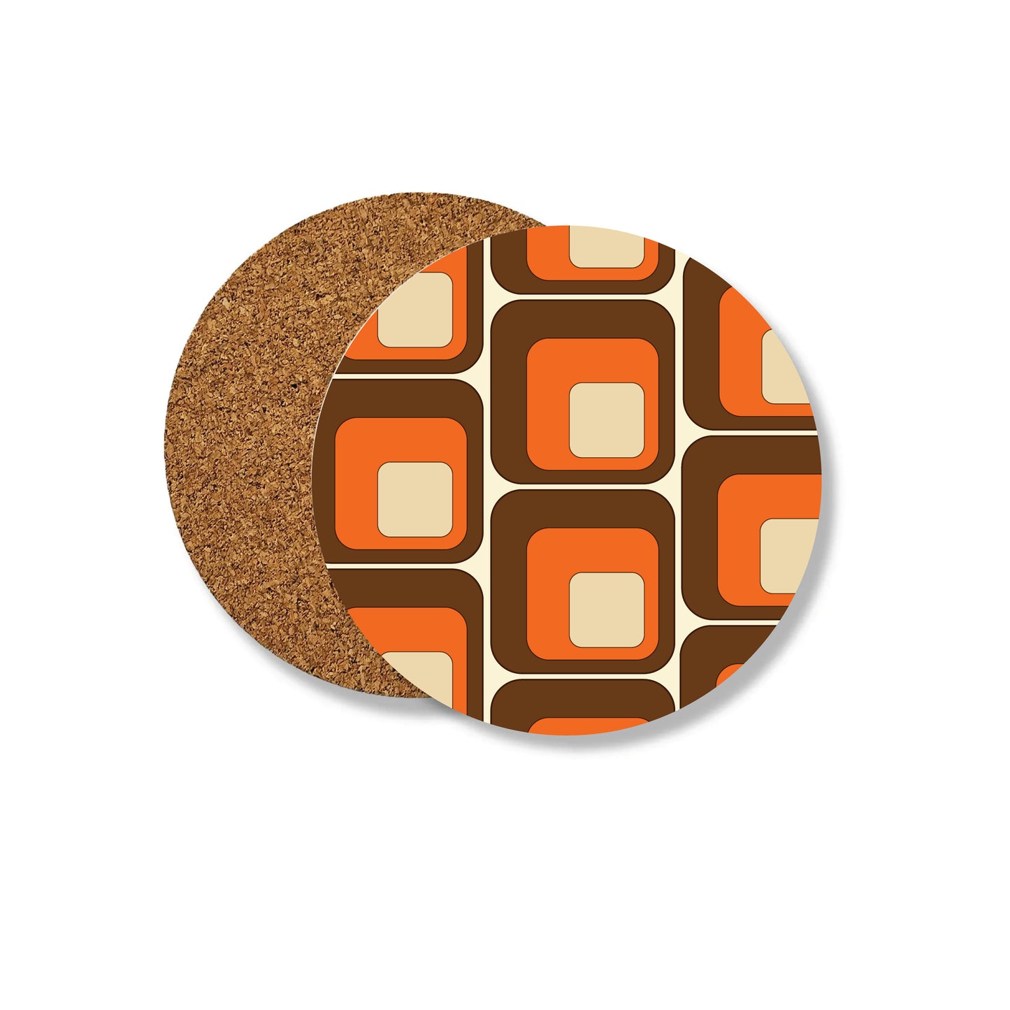 Orange and Brown Squares Coaster