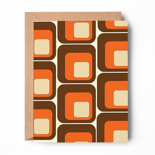 Brown and Orange Squares Art Card