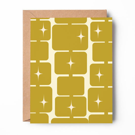 Green Squares Art Card