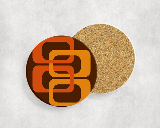 Orange Rectangles Coaster