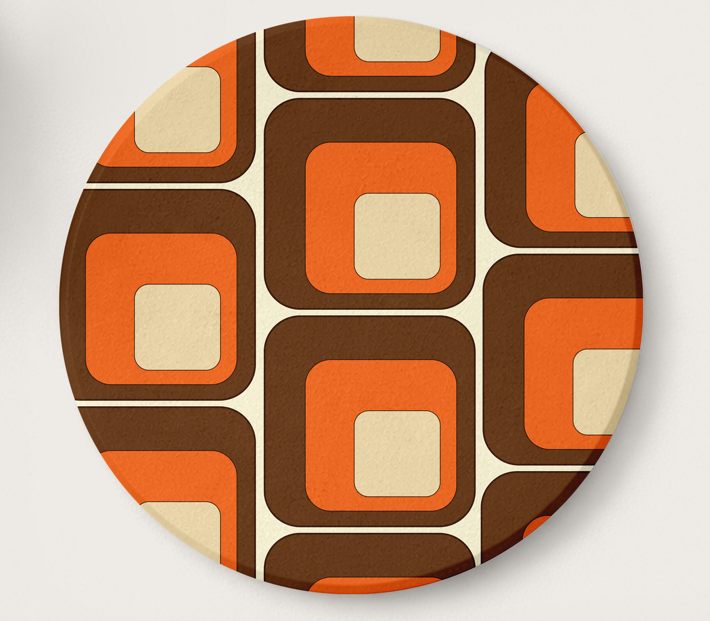 Orange and Brown Squares Coaster