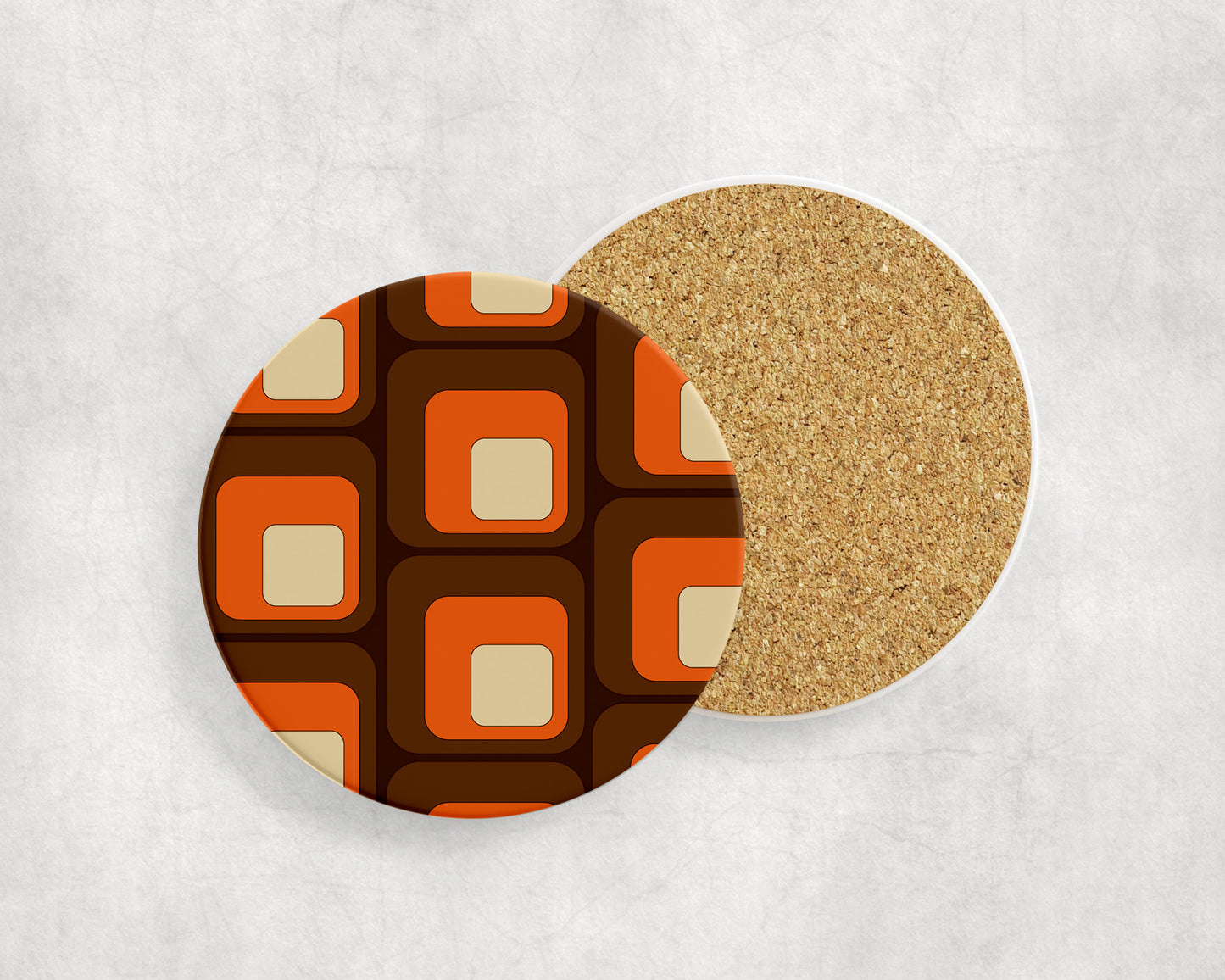 Brown and Orange Rectangles Coaster