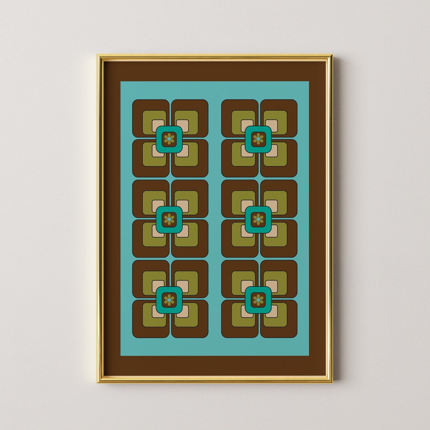 Green Squares Print