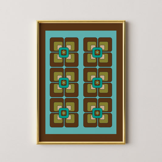 Green Squares Print