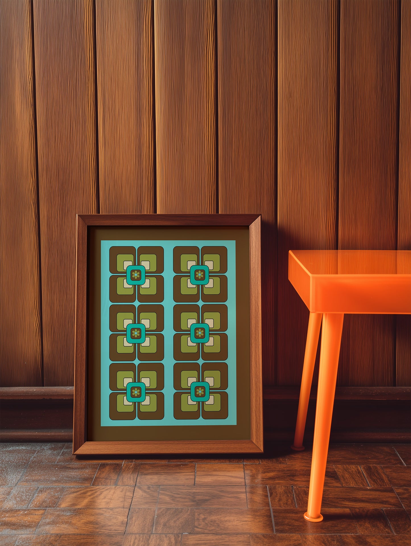 Green Squares Print