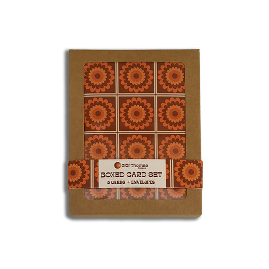 Retro Boxed Card Set - Flower Tiles
