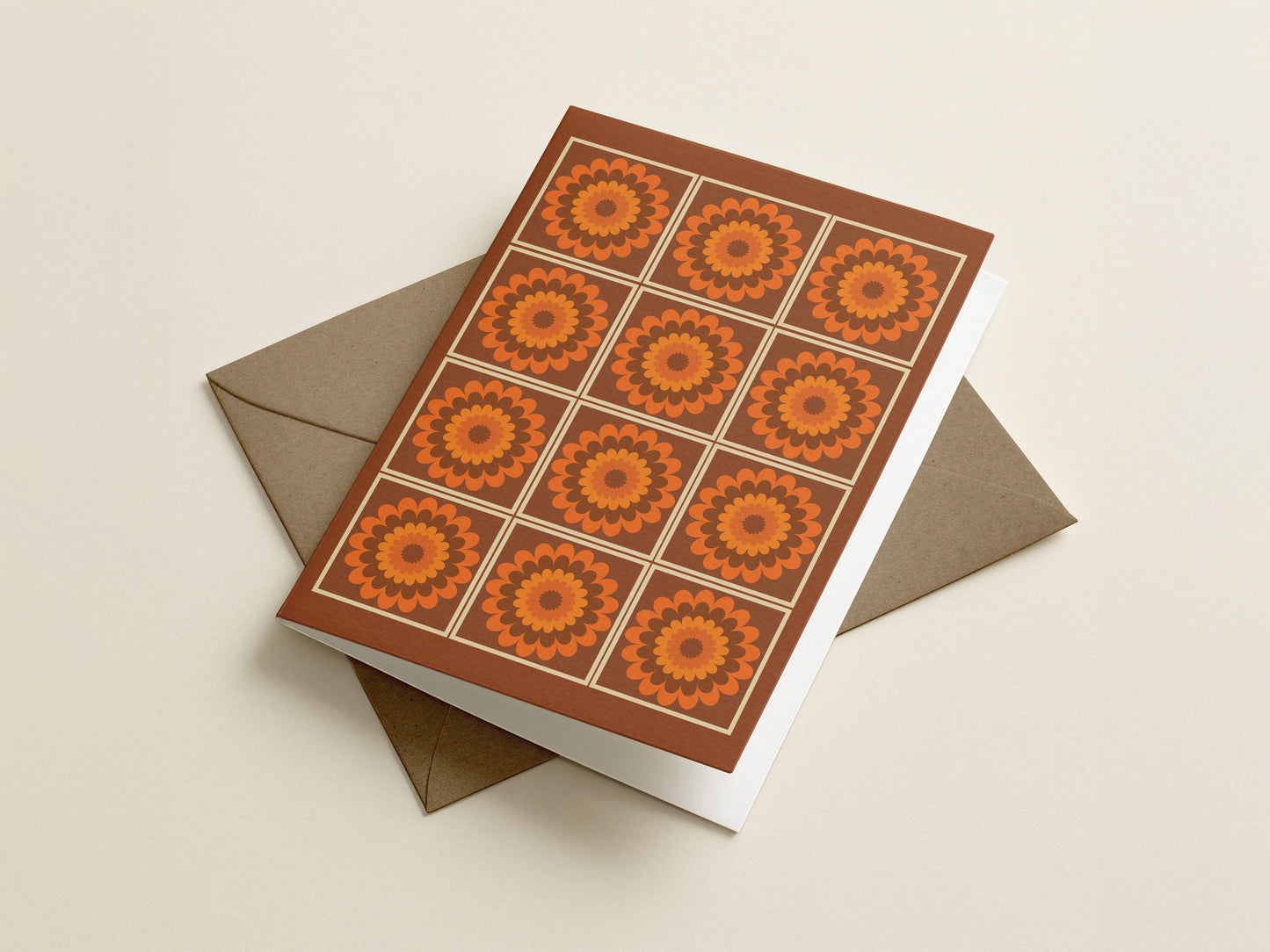 Retro Boxed Card Set - Flower Tiles