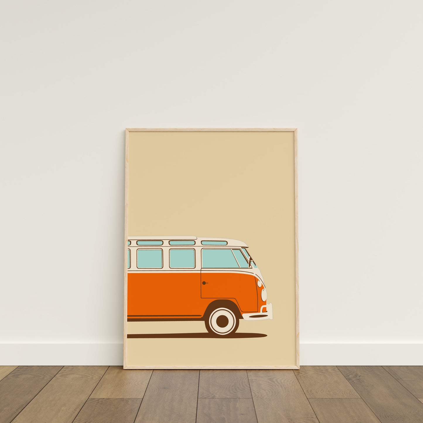 Orange Retro Bus Print
