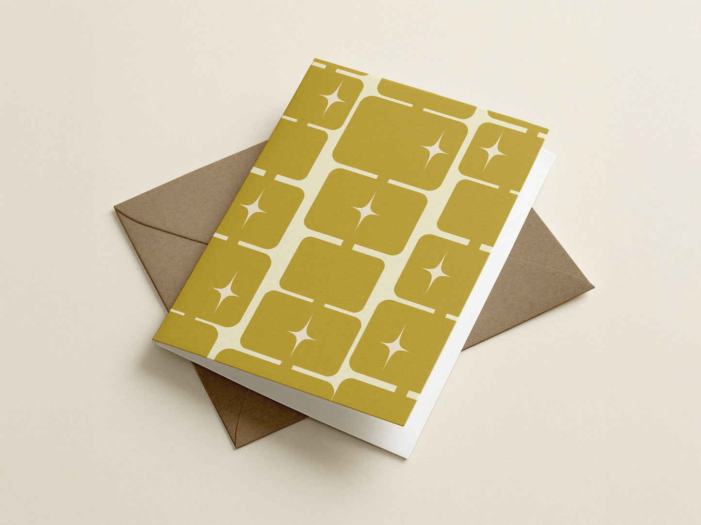 Green Squares Art Card