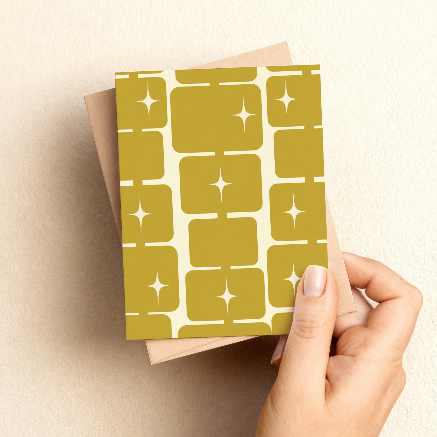 Retro Boxed Card Set - Green Squares